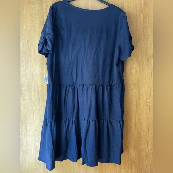 Luxology Blue Midi V-Neck Sundress - Picture 2 of 13